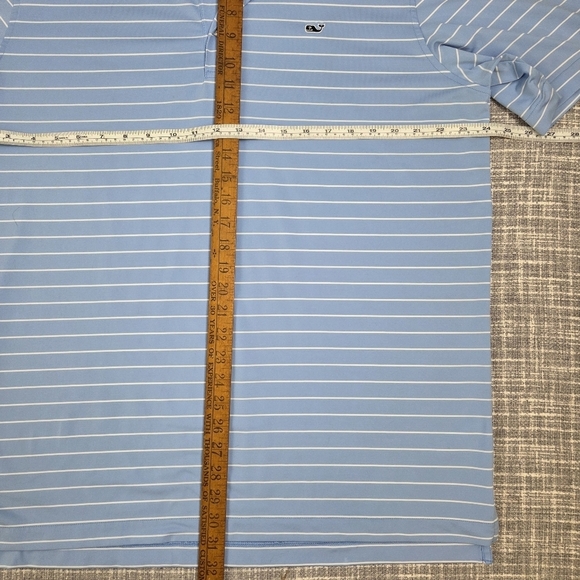 Vineyard Vines Performance Golf Polo Shirt Stretch Blue Stripe Men’s L - Picture 5 of 9
